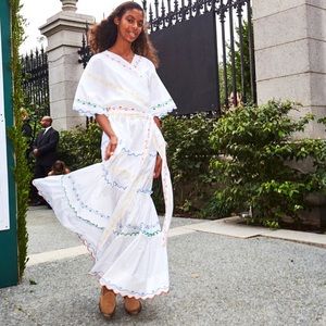 Tory Burch Scallop Embroidered Wrap Dress